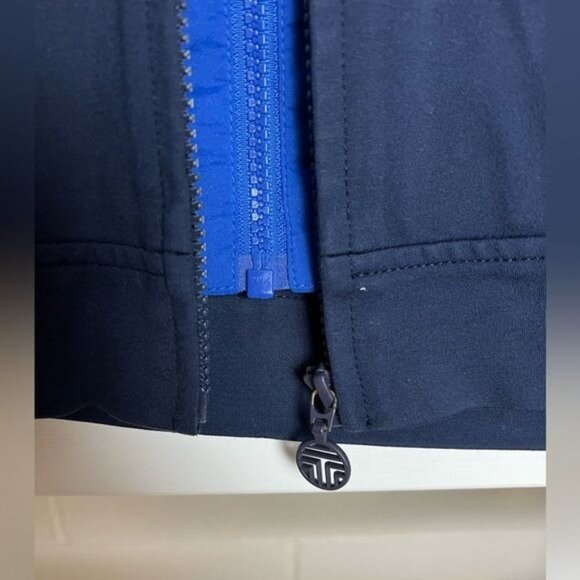 TORY BURCH SPORT Blue Jacket With Detachable Hood Size Small - Picture 12 of 13
